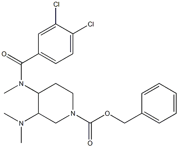 3-Dimethylamino-4-[(3,4-dichlorobenzoyl)(methyl)amino]piperidine-1-carboxylic acid benzyl ester 结构式