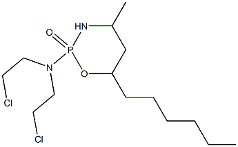 Tetrahydro-2-[bis(2-chloroethyl)amino]-6-hexyl-4-methyl-2H-1,3,2-oxazaphosphorine 2-oxide 结构式