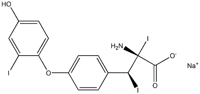 (2R,3S)-2-Amino-3-[4-(4-hydroxy-2-iodophenoxy)phenyl]-2,3-diiodopropanoic acid sodium salt 结构式