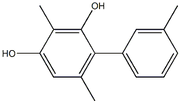 2,5-Dimethyl-4-(3-methylphenyl)benzene-1,3-diol 结构式
