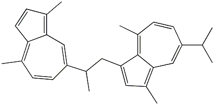 1,4-Dimethyl-7-[1-methyl-2-(1,4-dimethyl-7-isopropylazulen-3-yl)ethyl]azulene 结构式