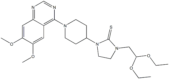1-[1-(6,7-Dimethoxyquinazolin-4-yl)piperidin-4-yl]-3-(2,2-diethoxyethyl)imidazolidine-2-thione 结构式