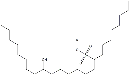 16-Hydroxytetracosane-9-sulfonic acid potassium salt 结构式