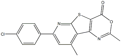 2,9-Dimethyl-7-(4-chlorophenyl)-4H-pyrido[3',2':4,5]thieno[3,2-d][1,3]oxazin-4-one 结构式