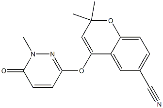 2,2-Dimethyl-4-[(1,6-dihydro-1-methyl-6-oxopyridazin)-3-yloxy]-2H-1-benzopyran-6-carbonitrile 结构式