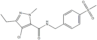 4-Chloro-5-ethyl-2-methyl-N-[4-(methylsulfonyl)benzyl]-2H-pyrazole-3-carboxamide 结构式