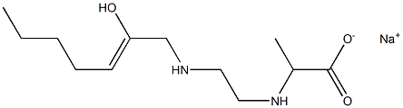 2-[N-[2-[N-(2-Hydroxy-2-heptenyl)amino]ethyl]amino]propionic acid sodium salt 结构式