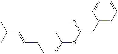 Phenylacetic acid 1,7-dimethyl-1,5-octadienyl ester 结构式