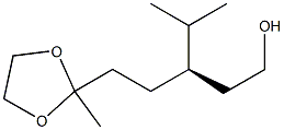 [R,(+)]-3-Isopropyl-5-(2-methyl-1,3-dioxolane-2-yl)-1-pentanol 结构式