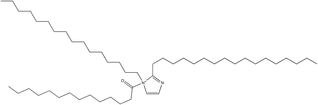 2-Heptadecyl-1-hexadecyl-1-tetradecanoyl-1H-imidazol-1-ium 结构式
