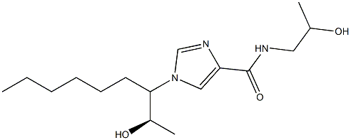 N-[(R)-2-Hydroxypropyl]-1-[1-(1-hydroxyethyl)heptyl]-1H-imidazole-4-carboxamide 结构式