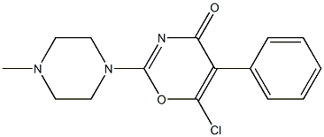 2-(4-Methylpiperazino)-5-phenyl-6-chloro-4H-1,3-oxazin-4-one 结构式