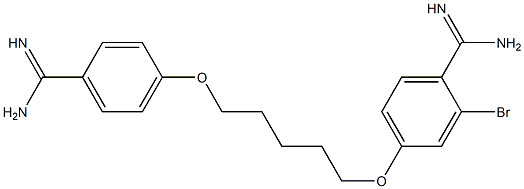 2-Bromo[4,4'-(pentamethylenebisoxy)bis(benzamidine)] 结构式