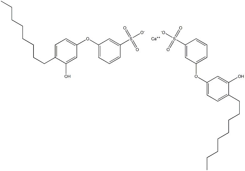 Bis(3'-hydroxy-4'-octyl[oxybisbenzene]-3-sulfonic acid)calcium salt 结构式