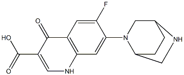 6-Fluoro-1,4-dihydro-4-oxo-7-(2,5-diazabicyclo[2.2.2]octan-2-yl)quinoline-3-carboxylic acid 结构式