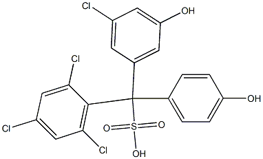 (3-Chloro-5-hydroxyphenyl)(2,4,6-trichlorophenyl)(4-hydroxyphenyl)methanesulfonic acid 结构式