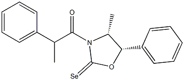 (4R,5S)-4-Methyl-5-phenyl-3-(2-phenylpropanoyl)oxazolidine-2-selenone 结构式