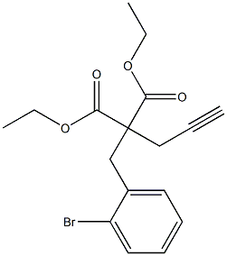 2-Propargyl-2-(2-bromobenzyl)malonic acid diethyl ester 结构式