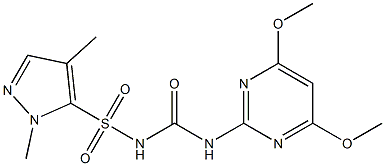 1-(4,6-Dimethoxy-2-pyrimidinyl)-3-(1,4-dimethyl-1H-pyrazol-5-ylsulfonyl)urea 结构式
