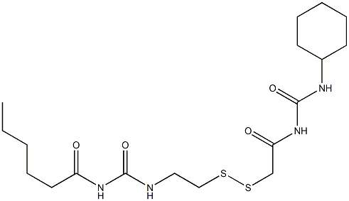 1-Hexanoyl-3-[2-[[(3-cyclohexylureido)carbonylmethyl]dithio]ethyl]urea 结构式