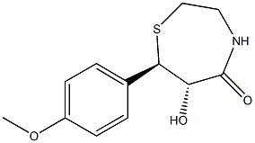 (6S,7R)-Tetrahydro-6-hydroxy-7-(4-methoxyphenyl)-1,4-thiazepin-5(2H)-one 结构式