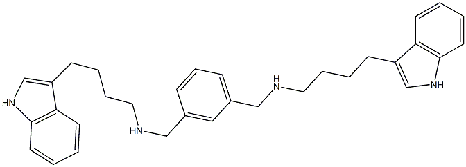 3,3'-(1,3-Phenylene)bis(methyleneimino)bis(tetramethylene)bis(1H-indole) 结构式