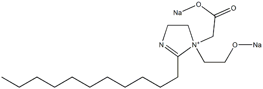 1-[[(Sodiooxy)carbonyl]methyl]-4,5-dihydro-1-[2-(sodiooxy)ethyl]-2-undecyl-1H-imidazol-1-ium 结构式