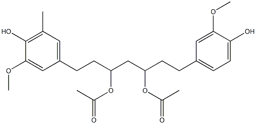 1-(4-Hydroxy-3-methoxy-5-methylphenyl)-7-(4-hydroxy-3-methoxyphenyl)heptane-3,5-diol 3,5-diacetate 结构式