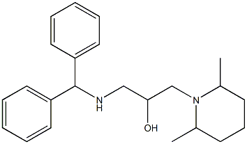 1-(Diphenylmethylamino)-3-(2,6-dimethyl-1-piperidinyl)-2-propanol 结构式