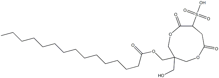 Pentadecanoic acid [1-(hydroxymethyl)-4,7-dioxo-6-sulfo-3,8-dioxacyclononan-1-yl]methyl ester 结构式