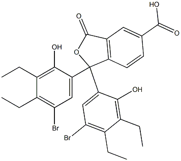 1,1-Bis(5-bromo-3,4-diethyl-2-hydroxyphenyl)-1,3-dihydro-3-oxoisobenzofuran-5-carboxylic acid 结构式