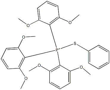 Tris(2,6-dimethoxyphenyl)(phenylthio)phosphonium 结构式