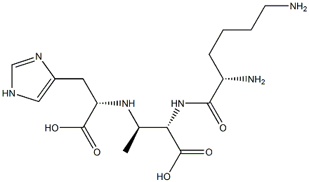 (2S,3R)-2-[(L-Lysyl)amino]-3-[[(1S)-2-(1H-imidazol-4-yl)-1-carboxyethyl]amino]butyric acid 结构式