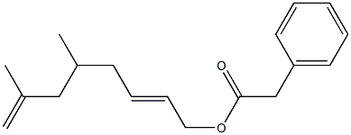 Phenylacetic acid 5,7-dimethyl-2,7-octadienyl ester 结构式