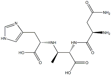 (2S,3R)-2-[(D-Asparaginyl)amino]-3-[[(1S)-2-(1H-imidazol-4-yl)-1-carboxyethyl]amino]butyric acid 结构式