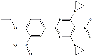 4,6-Bis(1-aziridinyl)-2-(4-ethoxy-3-nitrophenyl)-5-nitropyrimidine 结构式