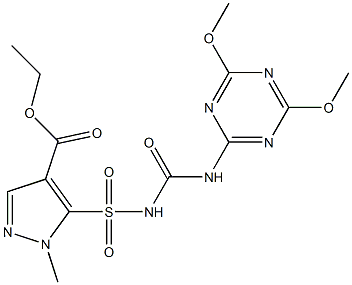 5-(4,6-Dimethoxy-1,3,5-triazin-2-ylaminocarbonylsulfamoyl)-1-methyl-1H-pyrazole-4-carboxylic acid ethyl ester 结构式