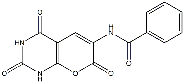 N-[(1,3,4,7-Tetrahydro-2,4,7-trioxo-2H-pyrano[2,3-d]pyrimidin)-6-yl]benzamide 结构式