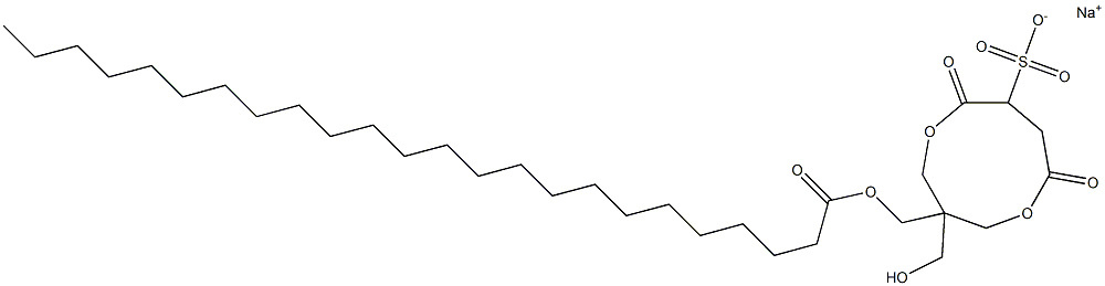 1-(1-Oxotetracosyloxymethyl)-1-(hydroxymethyl)-4,7-dioxo-3,8-dioxacyclononane-6-sulfonic acid sodium salt 结构式