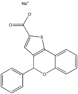 4-Phenyl-4H-thieno[3,2-c][1]benzopyran-2-carboxylic acid sodium salt 结构式