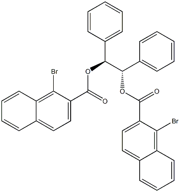Bis(1-bromonaphthalene-2-carboxylic acid)(1S,2S)-1,2-diphenylethane-1,2-diyl ester 结构式
