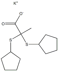 2,2-Bis(cyclopentylthio)propionic acid potassium salt 结构式