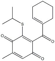 6-Methyl-2-[(1-methylethyl)thio]-3-[(1-cyclohexenyl)carbonyl]-2,5-cyclohexadiene-1,4-dione 结构式