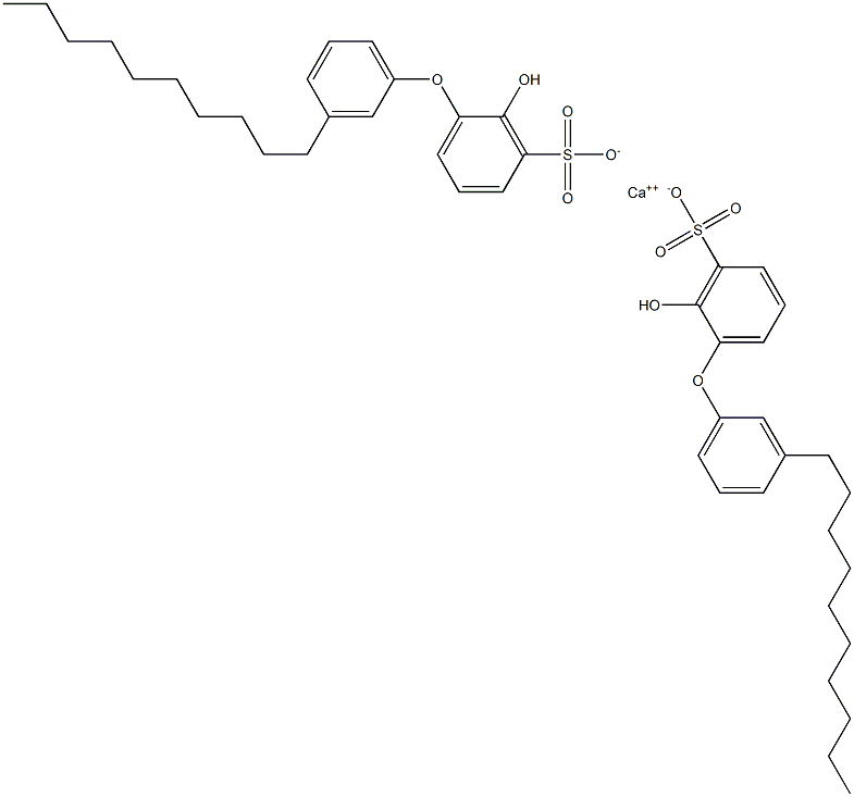 Bis(2-hydroxy-3'-decyl[oxybisbenzene]-3-sulfonic acid)calcium salt 结构式