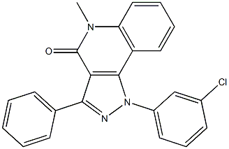 1-(3-Chlorophenyl)-3-phenyl-5-methyl-1H-pyrazolo[4,3-c]quinolin-4(5H)-one 结构式