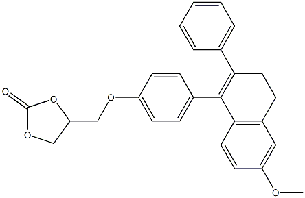 4-[4-(3,4-Dihydro-6-methoxy-2-phenylnaphthalen-1-yl)phenoxymethyl]-1,3-dioxolan-2-one 结构式