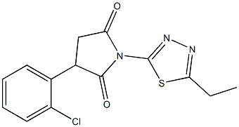 1-(5-Ethyl-1,3,4-thiadiazol-2-yl)-3-(2-chlorophenyl)pyrrolidine-2,5-dione 结构式