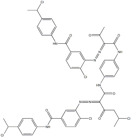 3,3'-[2-(1-Chloroethyl)-1,4-phenylenebis[iminocarbonyl(acetylmethylene)azo]]bis[N-[4-(1-chloroethyl)phenyl]-4-chlorobenzamide] 结构式