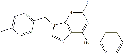 2-Chloro-9-(4-methylbenzyl)-6-phenylamino-9H-purine 结构式