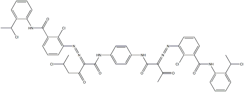 3,3'-[2-(1-Chloroethyl)-1,4-phenylenebis[iminocarbonyl(acetylmethylene)azo]]bis[N-[2-(1-chloroethyl)phenyl]-2-chlorobenzamide] 结构式